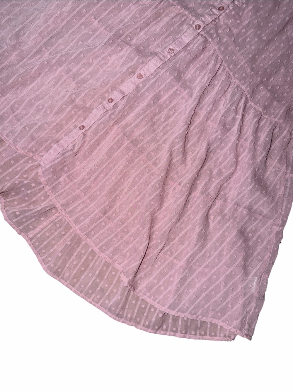 UMGEE Pink Button-Front Sheer Peasant Top/Dress - Picture 4 of 7